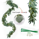 2Pcs 6.5FT Artificial Eucalyptus Garland Backdrop Decor Leaf Vine Green Leaves