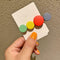 Candy Color Wood Circle Fringe Barrette Women Ponytail Hair Clips (Style 5)