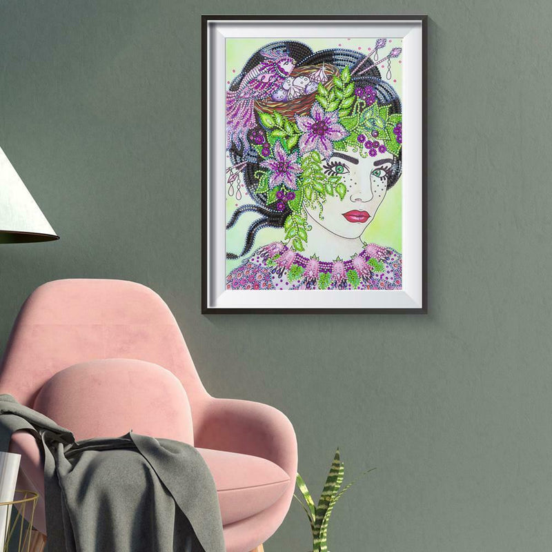 5D DIY Special Shaped Diamond Painting Beauty Cross Stitch Mosaic Kit Decor