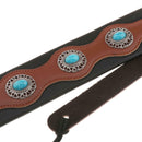 2Pcs Leathers Double Stitched Leather Guitar Strap 3 inches Wide Adjustable