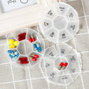 Weekly mini round 7 grids portable plastic medicine box travel storage box