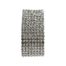 Wedding Bridal Stretchy 8 row Rhinestone Bracelet Bangle 28 mm