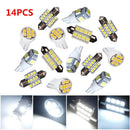 14xWhite LED Light Interior Package For T10 31/42mm Map Dome License Plate Side