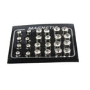 12 Pairs Charm Crystal Magnetic Clip on Stud Earrings for Men Women 4,6,7mm