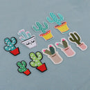 9 Pieces Fashion Embroidered Sew on Iron On Cactuses Patches Clothes Badge
