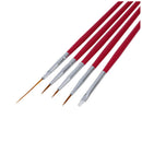 5 x Nail Brushes for Deco Gel UV Nail Art manicure Pro painted H8C5