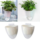 2 Pieces White Self-Watering Flower Pot Container, Hanging Planter with