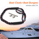 5 inch Boat Deck Mooring Cleats with 4ft Bungee Dock Line Docking Rope