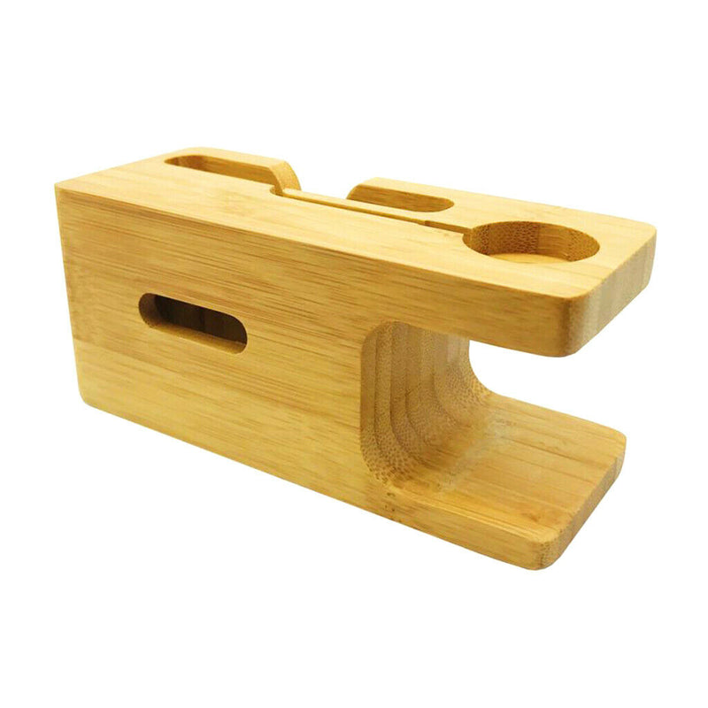 2 In 1 Bamboo Stand And Charging Station Cradle Holder Removable Stand For