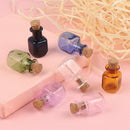 Mini Glass Color Bottles With Stopper Cork Rectangle DIY Little Bottle Xmas  Hn