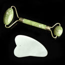 2pcs Natural Jade Massage Roller Guasha Board SPA Therapy Skin Beauty Care