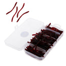 100Pcs Soft Earthworm Fishing Bait Worm Lures Hooks Baits Red