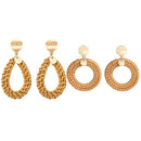 Rattan Earrings Hoop Woven Handmade Straw Wicker Braid Drop Dangle Earrings