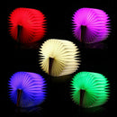 Rechargeable LED Mood Lighting,Multi-color Night Light Wooden Foldable Book