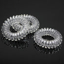 3Ã— Women Clear Elastic Rubber Hairband Phone Wire Hair Tie Rope Band Ponytail