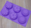 6 Cavity Flower Shaped Silicone DIY Handmade Soap Candle Cake Mold Supplies