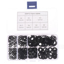 350Pcs M2/M2.5/M3/M4/M5/M6/M8 Black Nylon Flat Washer Assortment Kit JR