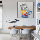 5D DIY Full Drill Diamond Painting Cup Cat Cross Stitch Embroidery Ornament