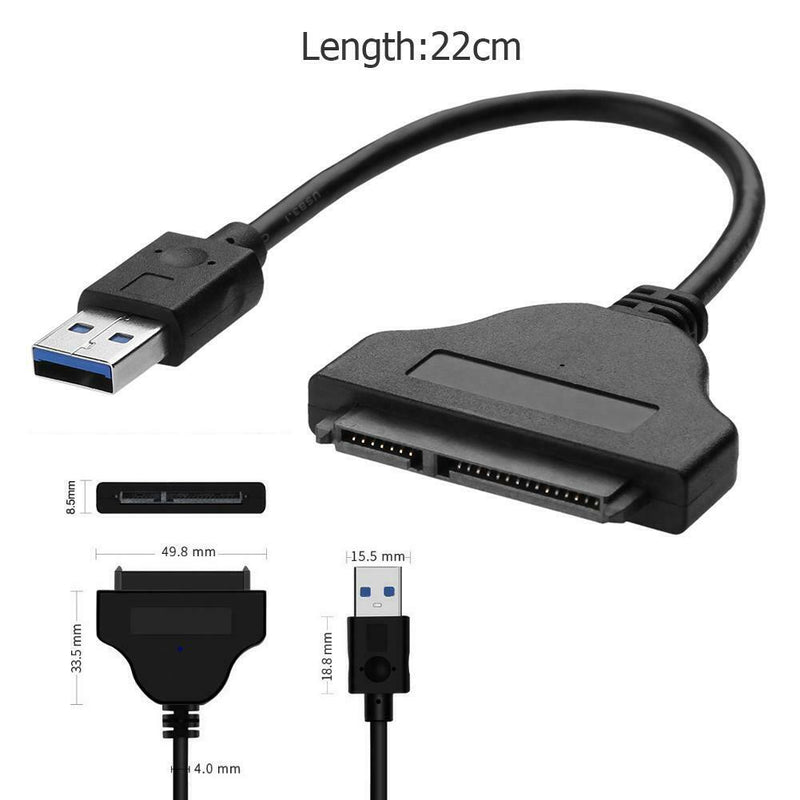 USB 3.0 to SATA 3 Adapter Cable 6Gbps Support 2.5 Inch SSD Hard Disk Drive
