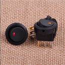 4Pcs Waterproof ON/OFF Car 12V 20A Round Rocker Dot Boat LED Light Toggle Switch