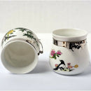 2 Pcs Food & Water Bird Cup, Ceramic Feeding Dish Feeder for Parrot Macaw