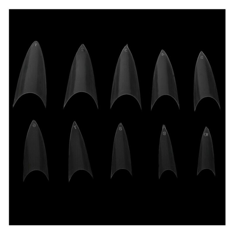 Vip Beauty Shop 500 Clear Sharp Ending Stiletto Acrylic False Nail Art Tips J9Q4
