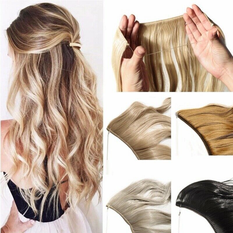 22 Inches Invisible Wire No Clips In Hair Extensions Secret Fish Line Hairp R9Q9