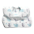 Cartoon Elephant Disposable Baby Bibs with Food Catcher Pocket Pack of 10 A
