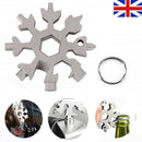 18 In 1 Stainless Multi-Tool Portable Snowflake Shape Key Chain Screwdriver---UK