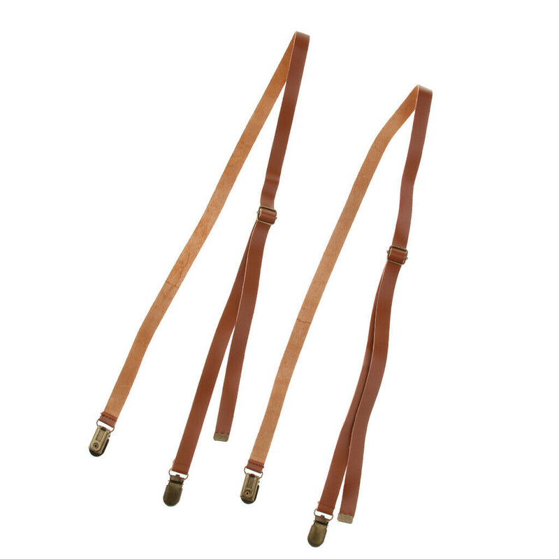 Adjustable  Leather Women Men Pants Trousers Suspenders Shirt Braces
