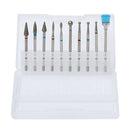 Electric Nail Art Drill Bit Set 3/32'' Manicure DIY File Head Cleaning Brush