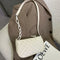 Fashion Lattice Pattern Women Handbag Chain Shoulder Underarm Bag (White)