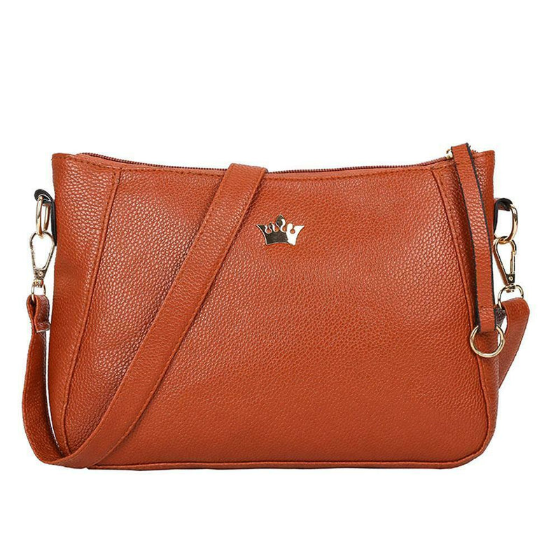 Small Women Crossbody Purse PU Leather Shoulder Messenger Handbags/Brown