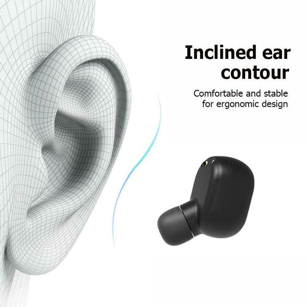 A6S Bluetooth TWS Earphones Stereo Handsfree In-Ear Headset w/ Mic (Black) SN9F