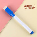 10x Whiteboard Erasable Pen Markers Dry Built In Rubber School