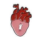Heart Pin Brooch Creative Switch Women Lapel Jacket Clothes Backpack Badges