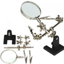 Third Hand Soldering Iron Stand Helping Clamp Magnifying Glass with 2 Alligator