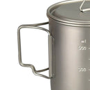 Titanium Camping Cup Pot 750ml Durable Ultra Lightweight (Ti) Tea Mug with