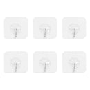 6pcs Clear Strong Self Adhesive Door Wall Hangers Towel Mop Handbag Holder Hooks