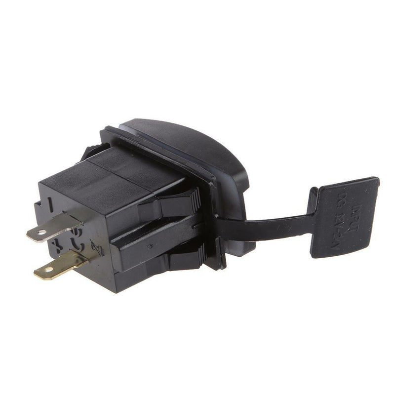 Waterproof Blue LED 12V-24V Motorcycle Car 2-USB Power Charger Rocker Switch