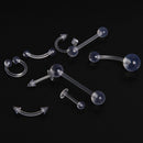 9x Clear Color Belly Navel Tongue Lip Rings Bars Studs Body Piercing Jewelry BSE