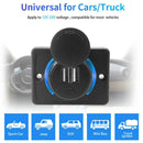 3.1A Dual USB Charger Adapter with Voltmeter Indicator Light for Car (Blue)