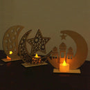 Ramadan Wooden Eid Mubarak Decoration Moon Islam Mosque Muslim Wooden Plaqu