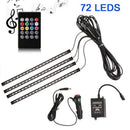 4x 18LED LJB Car Interior Floor Lamp Atmosphere Light Strip Sound Remote ContrME