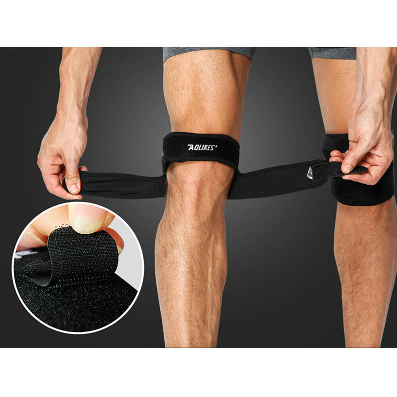 Black Patella Elastic Knee Brace Strap Fastener Knee Support Guard Gym Sports