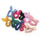 10pcs Cute Women Girls Rabbit Ear Hair Bow Tie Bands Ponytail Holder Mix JKB
