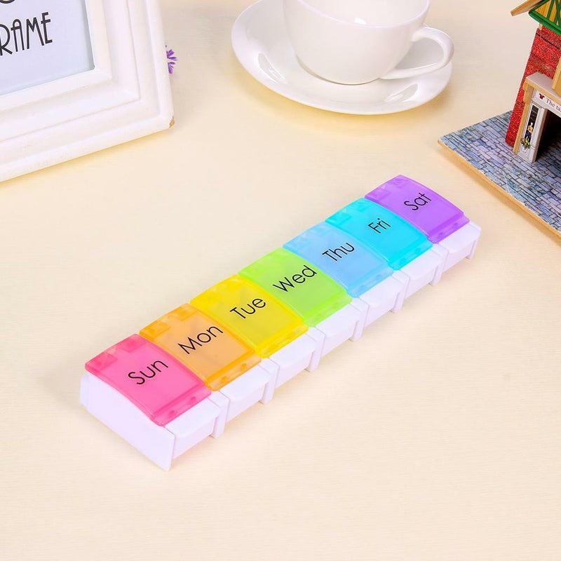Weekly Press Button Tablet Pill Box Case Medicine Dispenser Container Storage