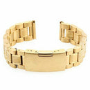 Men Women 18mm Golden Steel Watch Band Strap Bracelet Curved End High Quali