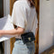 Elegant Women Pure Mini Shoulder Bags Leather Chain Messenger Bag (Black)