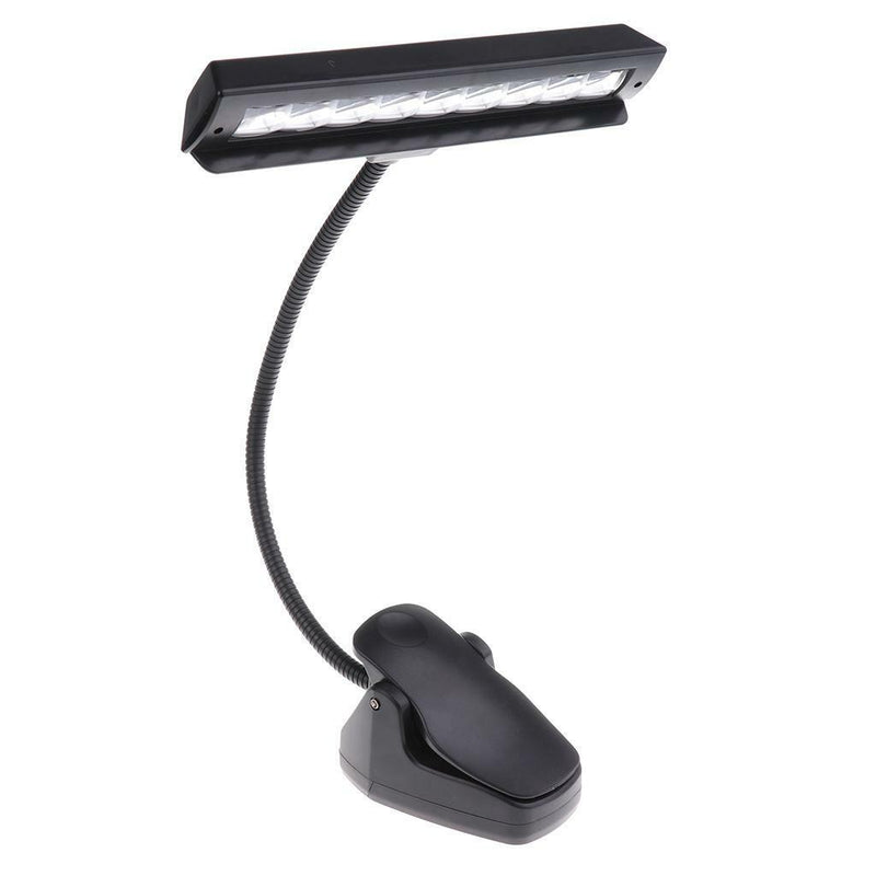 ABS 9 LED Music Stand Lamp Desk Bedroom Reading Light Black 20.3cm/7.99''